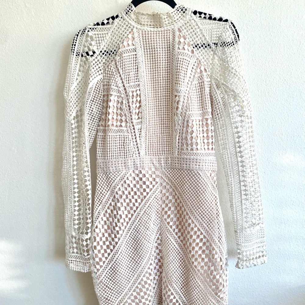 White Crochet Bodycon dress - Missguided